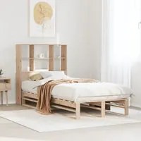 Letto Libreria senza Materasso 100x200 cm in Legno Massello 3323914