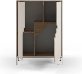 Cassettiera effetto rovere in colore crema-naturale 85x120x40 cm Lilou - Marckeric