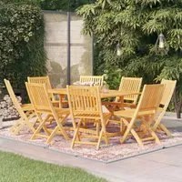 Set da Pranzo da Giardino 9 pz in Legno Massello di Teak 3059578