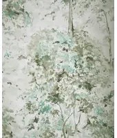 Nina Campbell Carta da parati Lochwood - Aqua/ Sepia