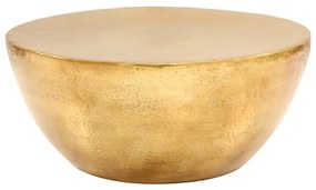 Tavolino Da Salotto İn Alluminio Martellato 70x30 Cm Ottone /