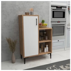 Mobile Da Cucina Multiuso Con Anta E Vani A Giorno Tea Rovere E Bianco