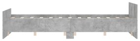 Giroletto con testiera e pediera grigio cemento 135x190 cm