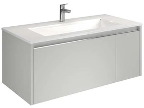 Mobile da bagno sospeso sotto lavabo L 100 x H 40 x P 45.5 cm grigio perla opaco, 1 cassetto, 1 anta Cielo