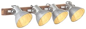 Lampada Da Parete Stile Industriale Argento 90x25 Cm E27 /