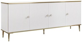 Credenza con 4 ante in MDF e Acciaio Bianco e Dorato - SINEAD di Pascal MORABITO