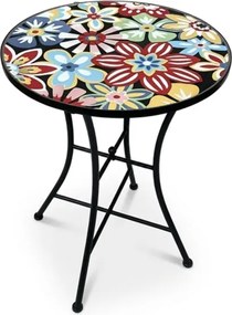 Set Bistrot Tavolo Maioliche D60xH75 Con 2 Sedie Pieghevoli Allegria