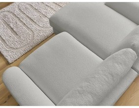 Divano angolare grigio chiaro (con penisola a sinistra/con chaise lounge) con rivestimento in bouclé Leonore – Bobochic Paris