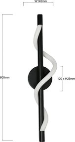 Applique da parete LED MELECA 12 W 230 V 3000/4000/6000 K, nero