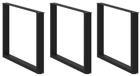 Gambe Tavolo Pranzo A U 2 Pz Nero 100x(72-73) Cm Acciaio /