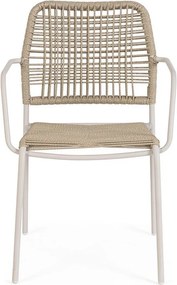 Sedia da esterno beige/di colore naturale in metallo Jable – Bizzotto