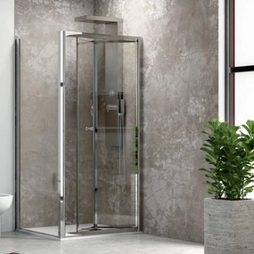 Kamalu - Cabina doccia angolare 75x70 porta da 75cm a libro modello KM4000S
