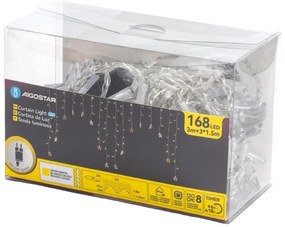Aigostar - Catena luminosa LED da esterno per Natale 168xLED 3x1,5m IP44 bianco caldo a forma di stelle