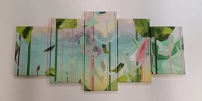 Quadri 5 pezzi – Paradiso astratto