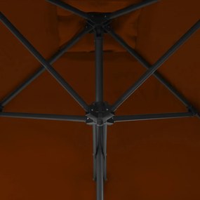Ombrellone con Palo in Acciaio Terracotta 250x250x230 cm