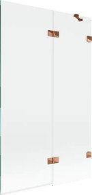 Mexen Lunar paravento per vasca da bagno a 2 ante destro 110 x 150 cm, trasparente, oro rosa - 897-110-100-60-00-P
