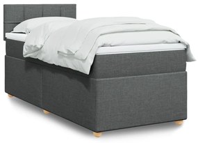 Giroletto A Molle Con Materasso Grigio Scuro 80x200 Cm Tessuto /