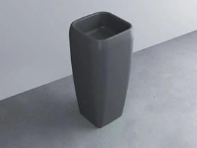 Cielo Shui Lavabo freestanding 40x40 H.85 con scarico a terra senza troppopieno in ceramica cemento