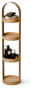 Supporto da bagno in legno di quercia Round Caddy , 4 ripiani Mezza - Wireworks