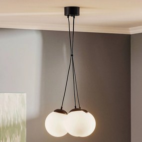 Eko-Light Lampada a sospensione Lima vetro opalino nero a 3 luci Bundle