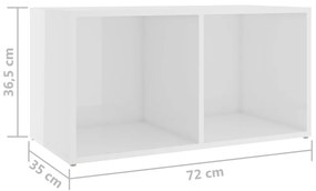 Mobili Porta TV 2 pz Bianco Lucido 72x35x36,5 cm in Truciolato