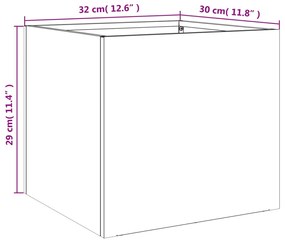 Fioriere 2pz Argento 32x30x29 cm in Acciaio Zincato