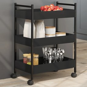 Carrello Da Cucina Nero 50x30x70 Cm İn Legno Multistrato /