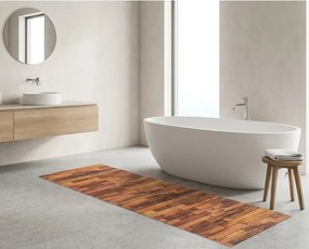 Tappetino da bagno in plastica marrone 65x200 cm Lambris - Wenko