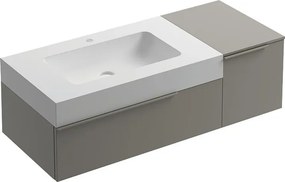 Mobile bagno sospeso con lavabo L 120 x H 36 x P 51 cm ghiaia per vasca a sinistra Gravel