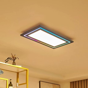 Plafoniera a LED Leicy Lucande, dimmerabile, Alluminio / Grigio / Zincato, Soggiorno / Sala da pranzo, Metallo, Moderno, Plafoniera LED