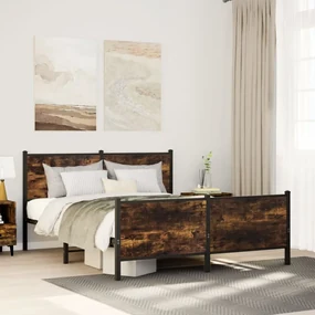 Giroletto Senza Materaso İn Metallo Rovere Fumo 140x200 Cm /