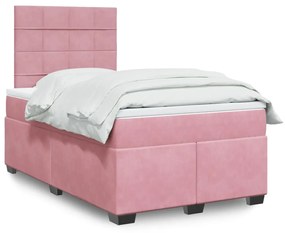 Giroletto A Molle Con Materasso Rosa 120x200 Cm İn Velluto /