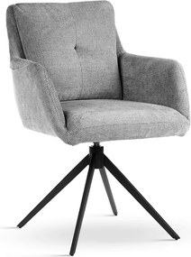 Sedia girevole Monica grigio/nero – 61x66x87 cm