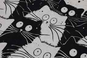 Set di tappetini per il bagno neri/grigi 2 pz 60x100 cm White Cats – Foutastic