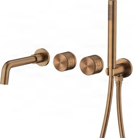 Miscelatore vasca da incasso ELITE EDITION BBTC1658 con bocca girevole, nero opaco o argento spazzolato — Oro rosa spazzolato