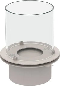 Bruciatore tondo con vetro per camino a bioetanolo biocamino inox 1,5 lt d.25