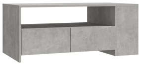 Tavolino salotto grigio cemento 102x55x42 cm legno compensato