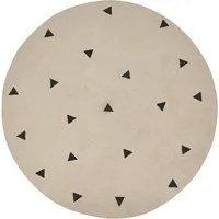 Tappeto rotondo in cotone con motivo geometrico 140 cm Beige soggiorno camera da letto moderno