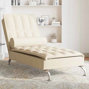 Chaise Longue Massaggi Con Capezzale Crema İn Tessuto /