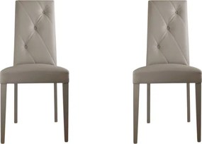 Sedia ecopelle Tortora - schienale imbottito 2 sedie JENNY