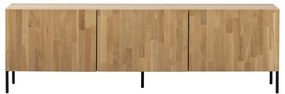 Mobile TV di colore naturale in rovere massiccio 180x56x46 cm Bono – WOOOD