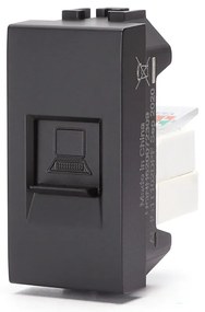 Presa Dati LAN RJ45 Cat5e UTP nera compatibile anche con BTicino Livinglight