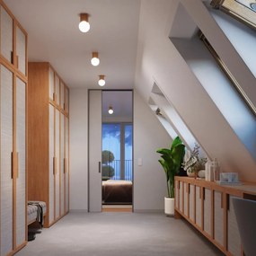 Plafoniera di colore naturale con paralume in vetro 12x12 cm Rayer – Sollux