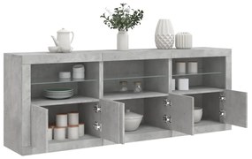 Credenza con luci led grigio cemento 181,5x37x67 cm