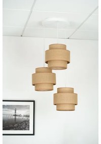 Brilagi - Lampadario a sospensione con filo SPACE YUTE 3xE27/15W/230V beige/bianco