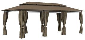 Gazebo Con Tende 600x298x270 Cm Grigio Talpa 180 G/m² /