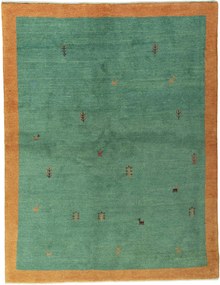 Gabbeh Tappeto 200 x 160 Verde (Iran) Annodato A Mano