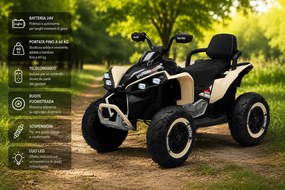 Quad Elettrico per Bambini ATV Safari Gold 24V fino a 60 kg con Telecomando Beige...