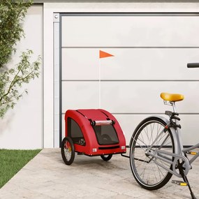 Rimorchio Da Bici Per Animali Rosso Oxford E Ferro /