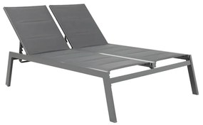 Lettino doppio senza cuscino Isboa NATERIAL in alluminio grigio e seduta grigio